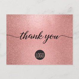 バラ金ゴールドグリッター中小規模企業のお客様 ポストカード