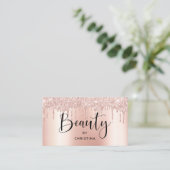 バラ金ゴールドグリッター乾燥金属美しいサロン 名刺 (スタンド正面)