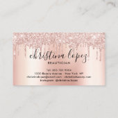 バラ金ゴールドグリッター乾燥金属美しいサロン 名刺 (裏面)