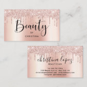 バラ金ゴールドグリッター乾燥金属美しいサロン 名刺 (正面/裏面)