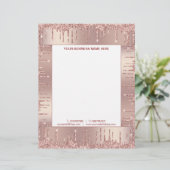 バラ金ゴールドグリッター事業用書簡テンプレート レターヘッド (スタンド正面)