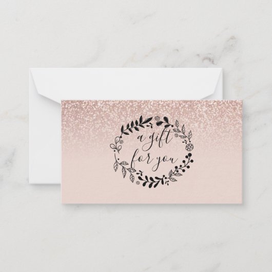 バラ金ゴールドグリッター事業許可証 ノートカード (正面)