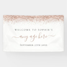 バラ金ゴールドグリッター任意の年齢誕生日名ようこそ