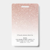 バラ金ゴールドグリッター会社セキュリティID写真名 バッジ (裏面)