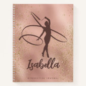 バラ金ゴールドグリッター体操ジャーナル ノートブック (正面)