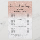 バラ金ゴールドグリッター価格ロゴ大理石オープン チラシ (裏面)