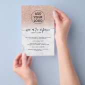 バラ金ゴールドグリッター価格ロゴ大理石オープン チラシ (ハンドル)