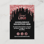 バラ金ゴールドグリッター価格原料製品範囲 名刺 (正面)