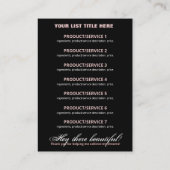 バラ金ゴールドグリッター価格原料製品範囲 名刺 (裏面)