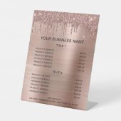 バラ金ゴールドグリッター価格表 台座サイン (正面)