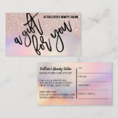 バラ金ゴールドグリッター入血性贈与証 名刺 (正面/裏面)