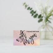 バラ金ゴールドグリッター入血性贈与証 名刺 (スタンド正面)