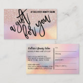 バラ金ゴールドグリッター入血性贈与証 名刺 (正面/裏面)