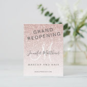 バラ金ゴールドグリッター再開放サロンCOVID安全性 ポストカード (スタンド正面)