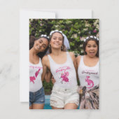 バラ金ゴールドグリッター写真ブライダルシャワーありがとう カード (裏面)