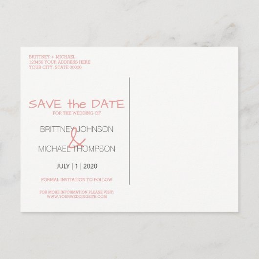 バラ金ゴールドグリッター写真ポストカードの保存 案内ポストカード (裏面)