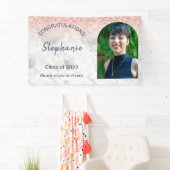 バラ金ゴールドグリッター写真卒業 横断幕 (インサイチュ)