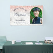 バラ金ゴールドグリッター写真卒業 横断幕 (トレードショー)