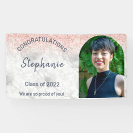 バラ金ゴールドグリッター写真卒業 横断幕