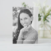 バラ金ゴールドグリッター写真 – キンセアニェラお祝い 招待状 (スタンド正面)