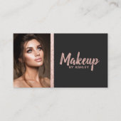 バラ金ゴールドグリッター写真 名刺 (正面)