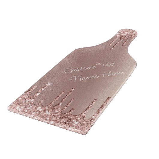 バラ金ゴールドグリッター切断板カスタム文字 カッティングボード (角)