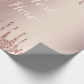 バラ金ゴールドグリッター包装紙とカスタム文字 ラッピングペーパー (角)