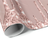 バラ金ゴールドグリッター包装紙とカスタム文字 ラッピングペーパー (ロールコーナー)