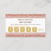 バラ金ゴールドグリッター化粧アーティストヘアサロンロイヤリティ ロイヤリティカード (裏面)