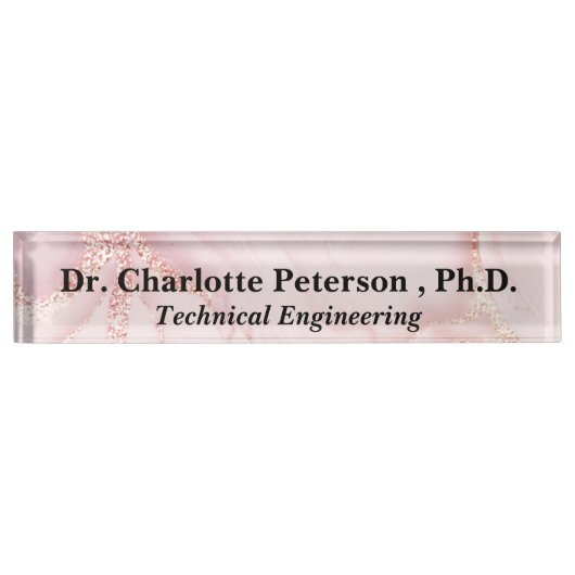 バラ金ゴールドグリッター博士 デスクネームプレート (正面)