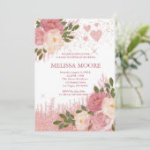 バラ金ゴールドグリッター及びグラムベビーシャワー 招待状 (スタンド正面)