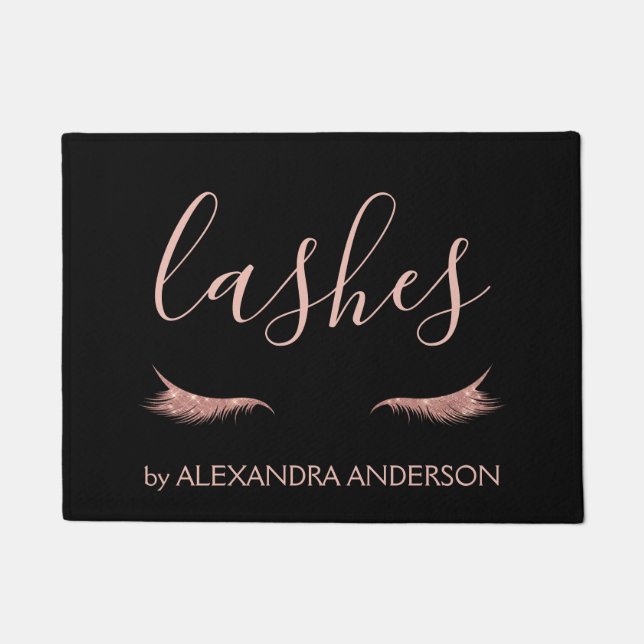 バラ金ゴールドグリッター及びスパークルアイラッシュ伸張 ドアマット (正面)