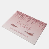 バラ金ゴールドグリッター及びスパークルアイラッシュ伸張 ドアマット (アングル)