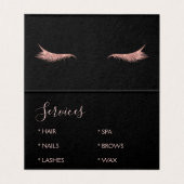 バラ金ゴールドグリッター及びスパークルアイラッシュ伸張 名刺 (内部フラット)