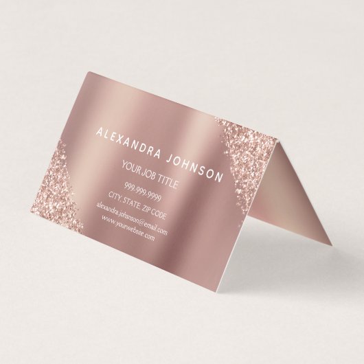 バラ金ゴールドグリッター及びスパークルアイラッシュ伸張 名刺 (裏面)