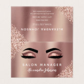 バラ金ゴールドグリッター及びスパークルアイラッシュ伸張 名刺 (外部フラット)