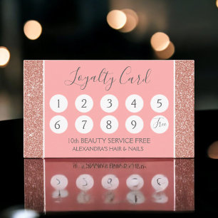 バラ金ゴールドグリッター及びスパークルガーリーロイヤリティパンチ ロイヤリティカード