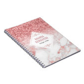 バラ金ゴールドグリッター及びバラ金ゴールド大理石グラデーション ノートブック (右側)