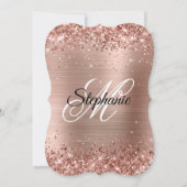 バラ金ゴールドグリッター及びホイファンシール 招待状 (裏面)