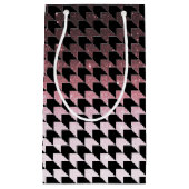 バラ金ゴールドグリッター及び黒パタ千鳥格子のーン スモールペーパーバッグ (正面)