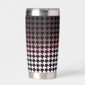 バラ金ゴールドグリッター及び黒パタ千鳥格子のーン 保温保冷タンブラー (正面)