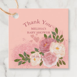 バラ金ゴールドグリッター及びGlamカスタム フェイバータグ