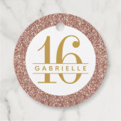 バラ金ゴールドグリッター名ピンクスウィート16 フェイバータグ (正面)