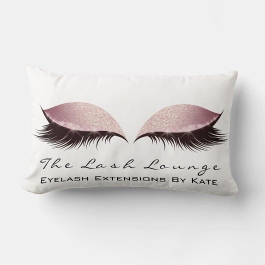 バラ金ゴールドグリッター名メイクアップラッシュ美しい ランバークッション (正面)