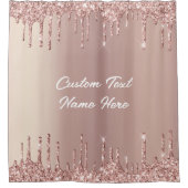 バラ金ゴールドグリッター名前をカスタムするシャワーカーテン シャワーカーテン (正面)