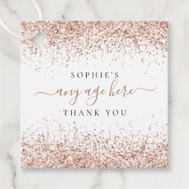 バラ金ゴールドグリッター名年齢誕生日ありがとう フェイバータグ