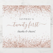 バラ金ゴールドグリッター名応援21st誕生日 スパークリングワインラベル (シングルラベル)