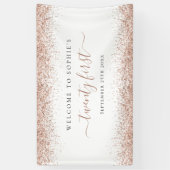 バラ金ゴールドグリッター名日付ようこそ21日 横断幕 (縦)