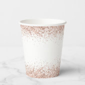 バラ金ゴールドグリッター名日付21番目のパーティー 紙コップ (裏面)