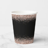 バラ金ゴールドグリッター名日付21stパーティーブラック 紙コップ (裏面)